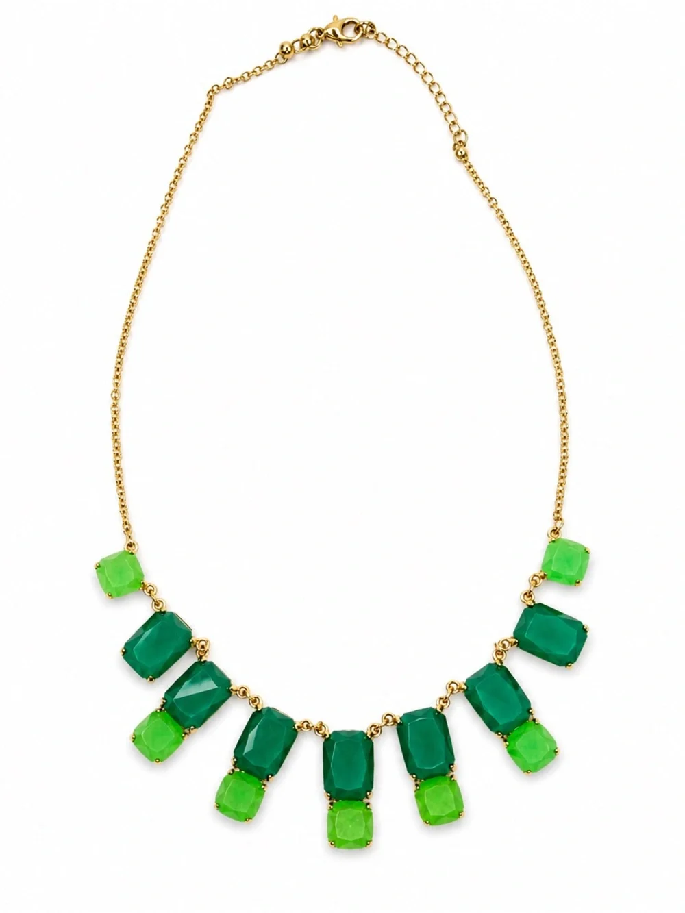 Kate Spade New York Green Statement Necklace Gold Tone Bib Necklace